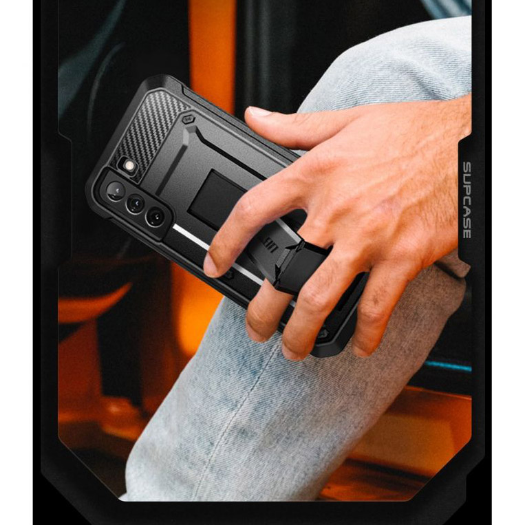 Etui pancerne z podstawką i kaburą z klipsem obrotowym (bez osłony na ekran) Supcase Unicorn Beetle Pro do Galaxy S22 5G.